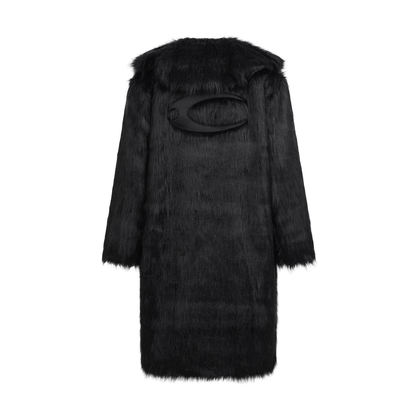 CZ FAUX FUR LONG COAT ( BLACK )