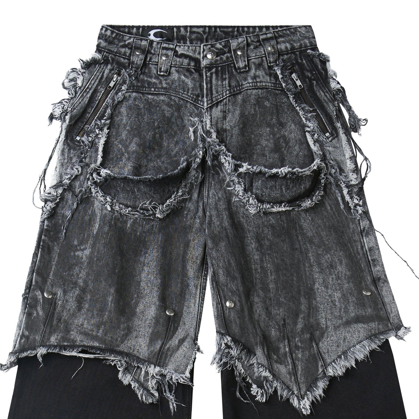 "005 CHAOS DREAM" WAXED GREY LAYER PANTS