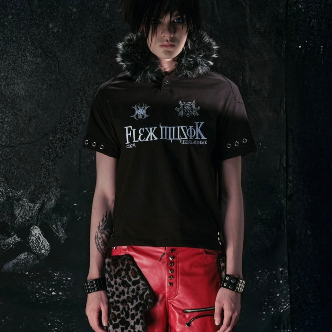 "BBY TECHBOI" FUR BLACK POLO