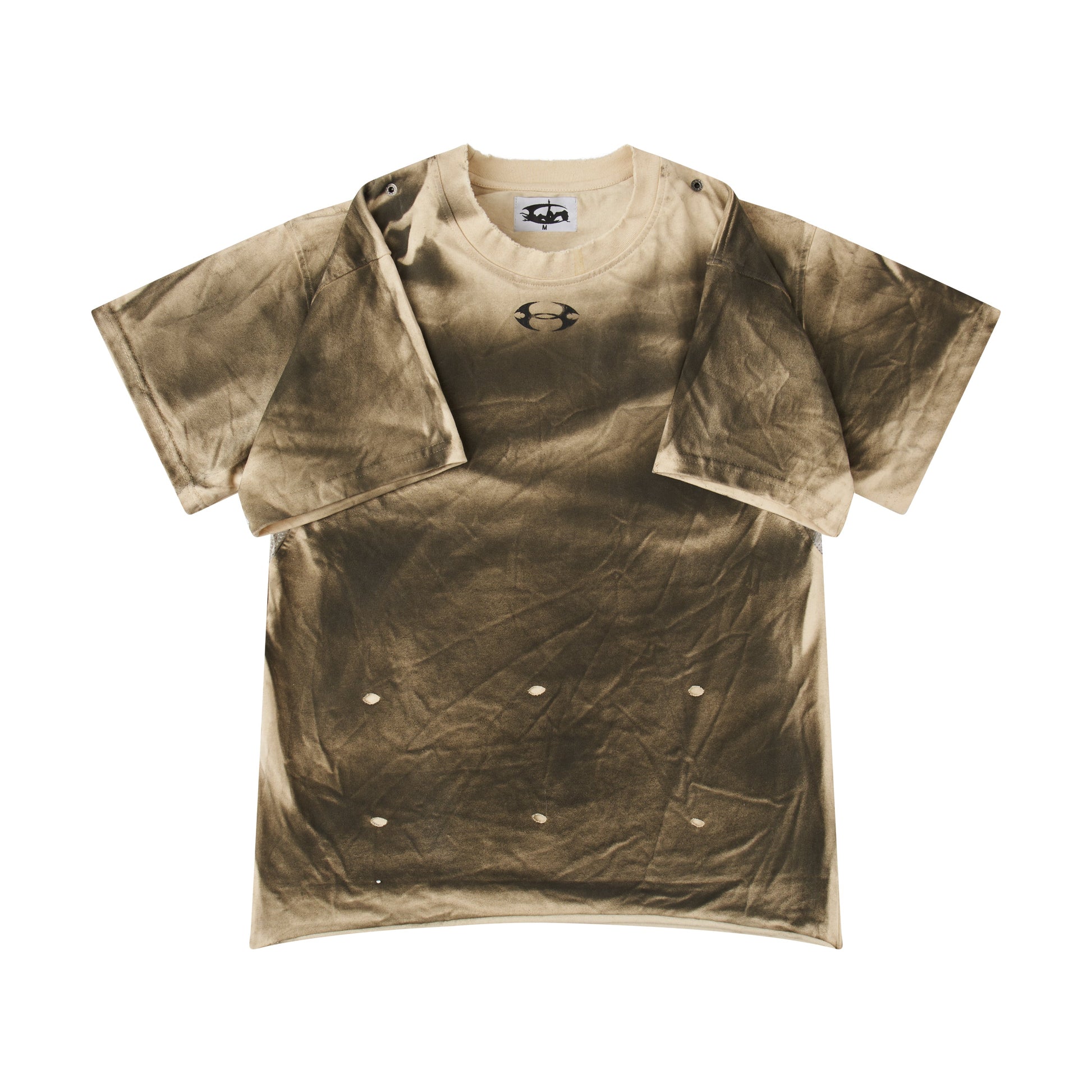 "CHAOS GIRL" WAXED BROWN T SHIRT