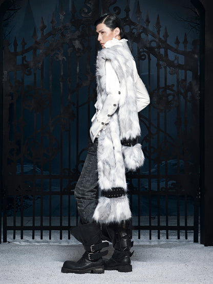 SL OVERSIZED GREY MIXED SCARF