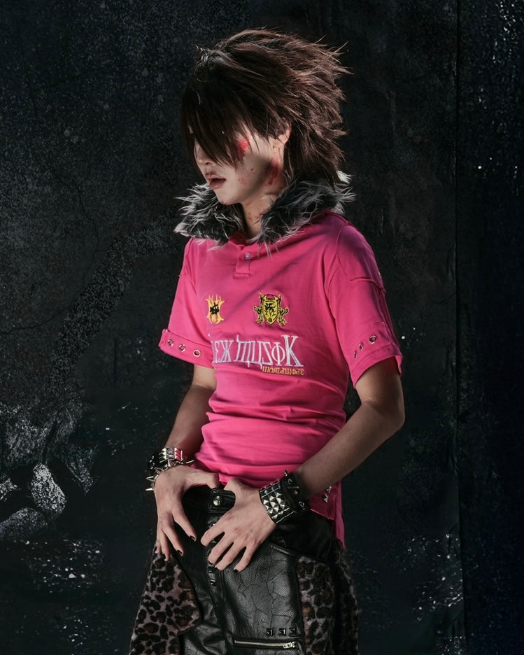 "BBY TECHBOI" FUR PINK POLO