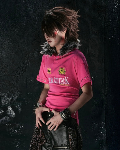 "BBY TECHBOI" FUR PINK POLO
