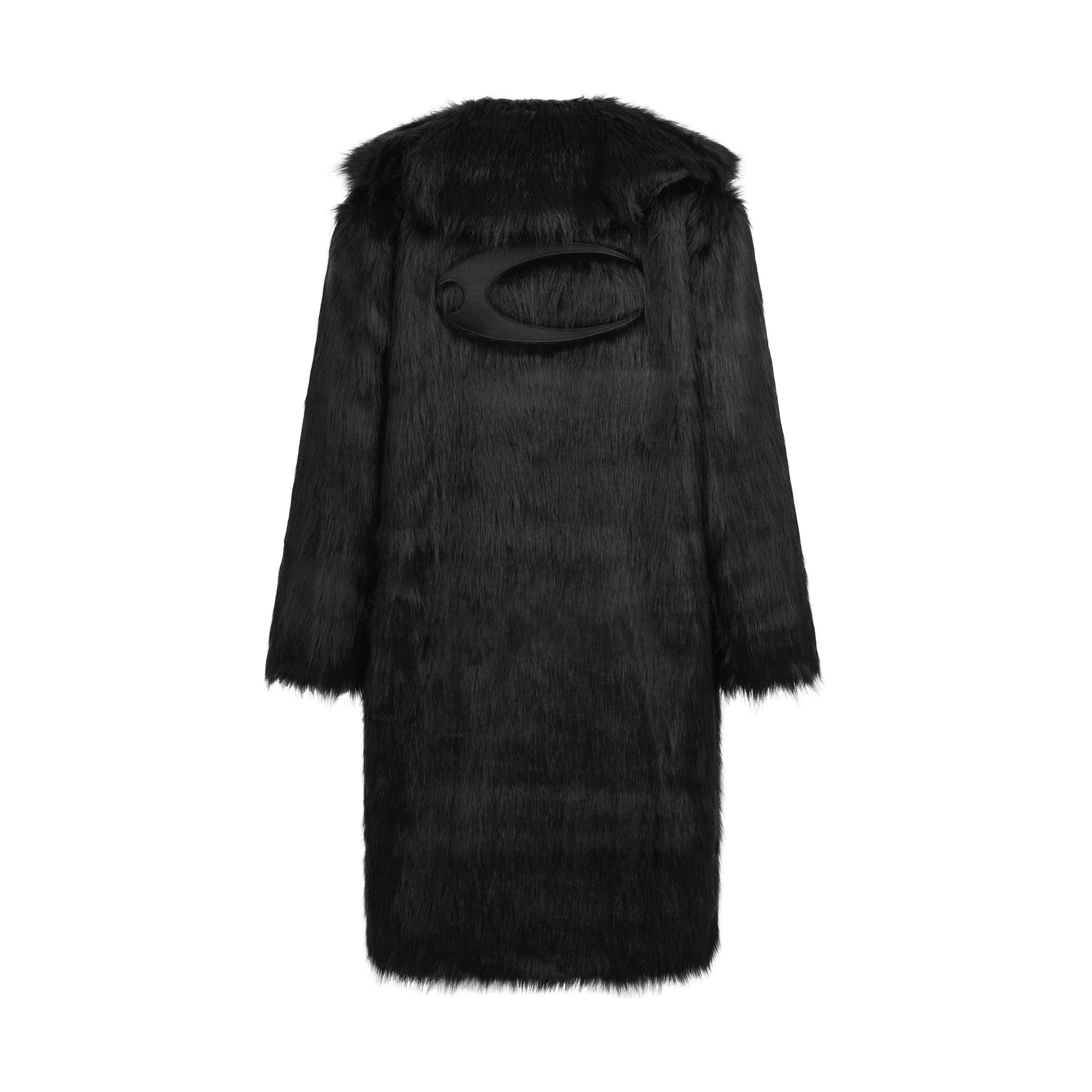 CZ FAUX FUR LONG COAT ( BLACK )