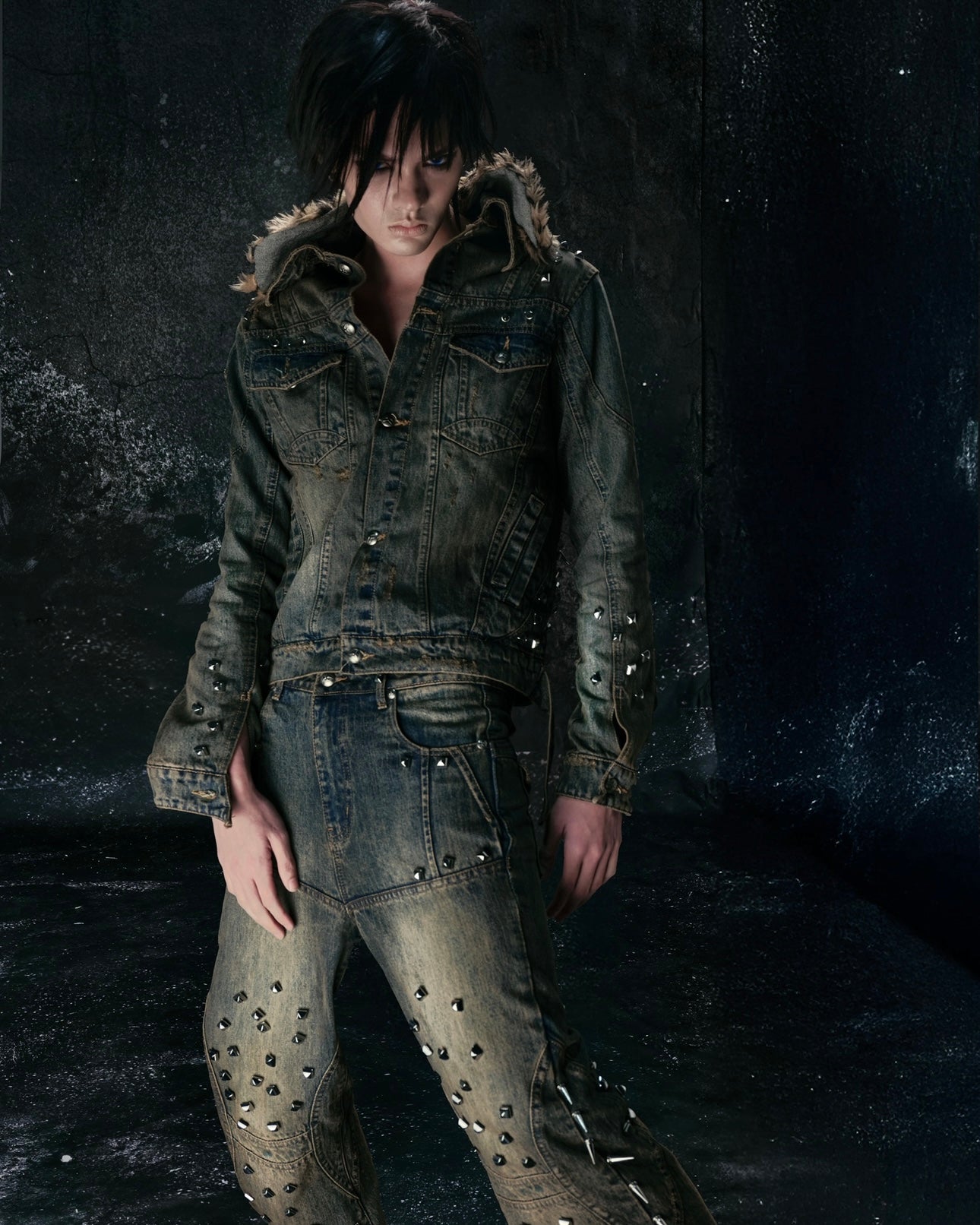 "MORE CHAOS" SPIKED JAPANESE DENIM SET