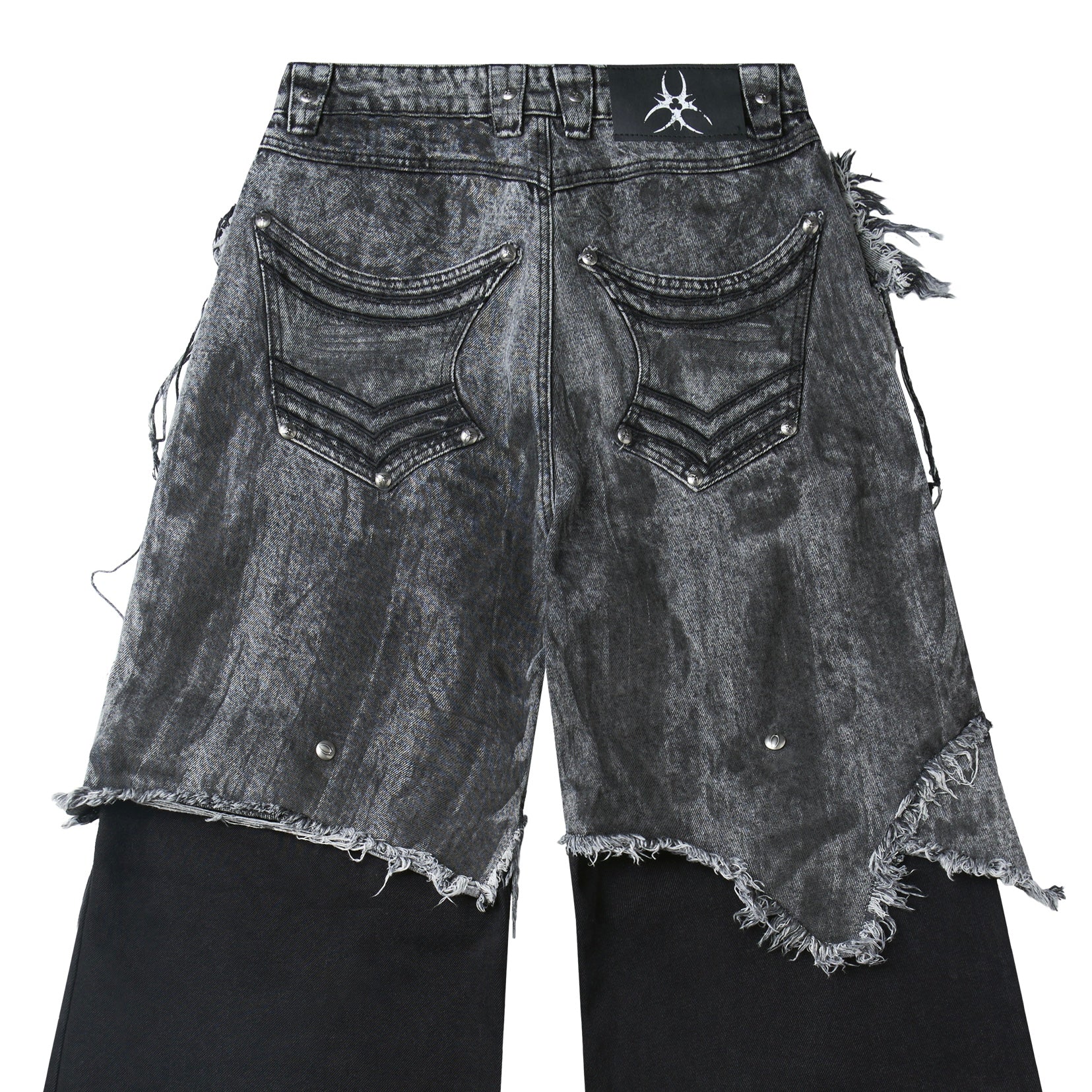 "005 CHAOS DREAM" WAXED GREY LAYER PANTS