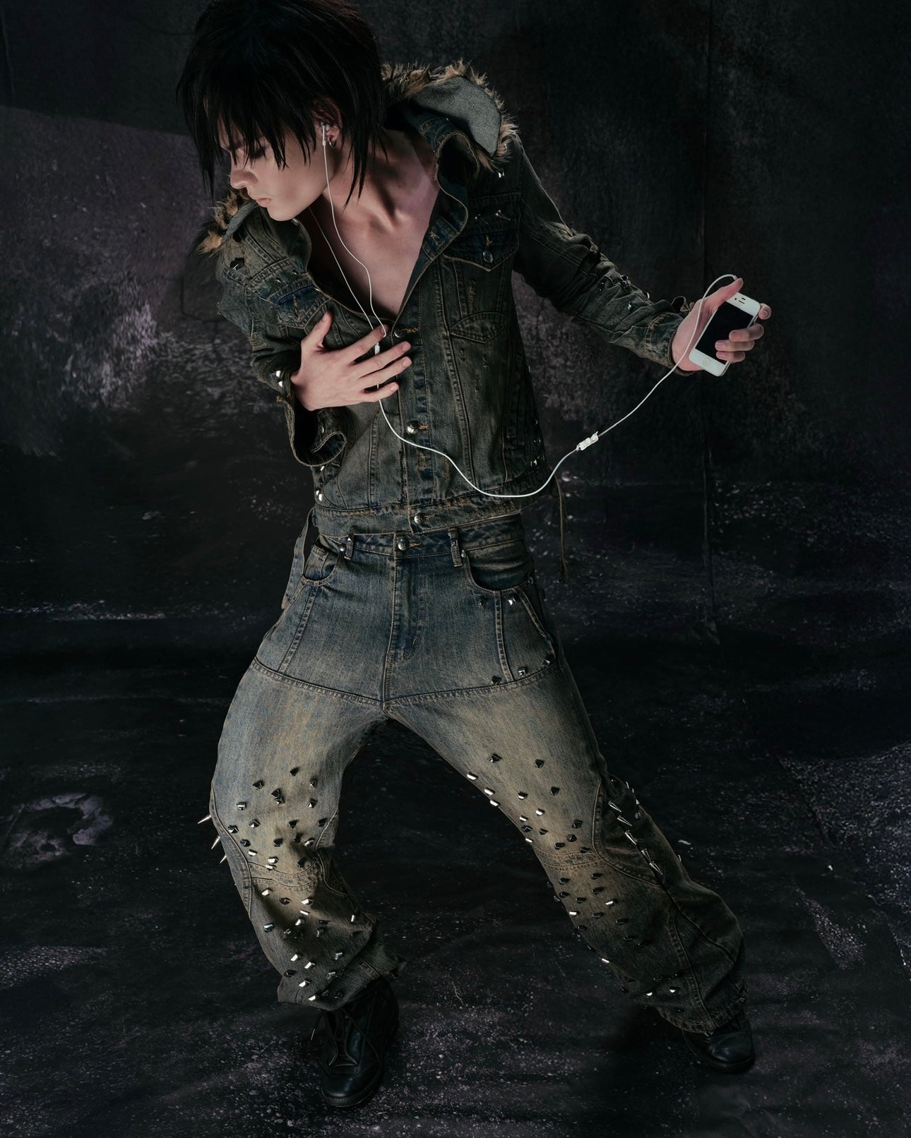 "MORE CHAOS" SPIKED JAPANESE DENIM SET