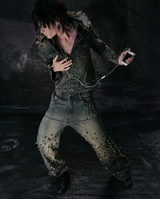 "MORE CHAOS" SPIKED JAPANESE DENIM SET