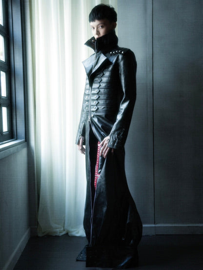 SL Black Ascendant Leather Long-Coat