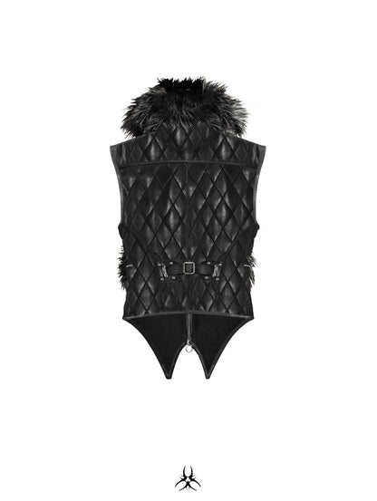 SL Black Covenant Fur Leather Vest