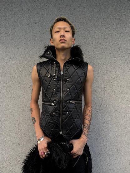 SL Black Covenant Fur Leather Vest
