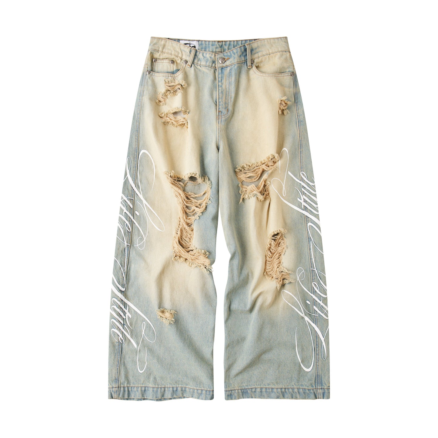 "LIFESTYLE" VINTAGE WAXED BAGGY JEANS