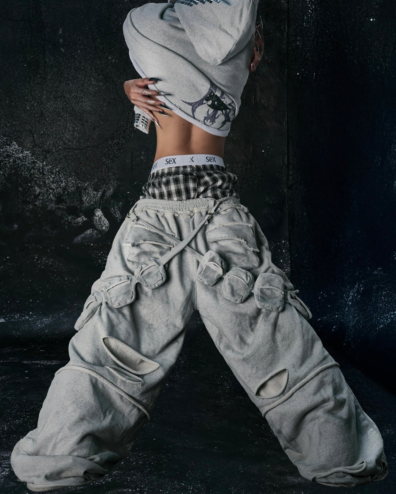 "BBY TECHBOI" MULTI POCKET SWEATPANTS