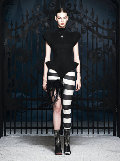 BLACK RITUAL STRIPE LEGGINGS