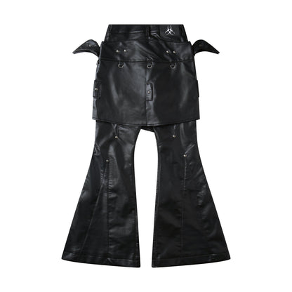 "005 CHAOS DREAM" LEATHER SKIRT PANTS