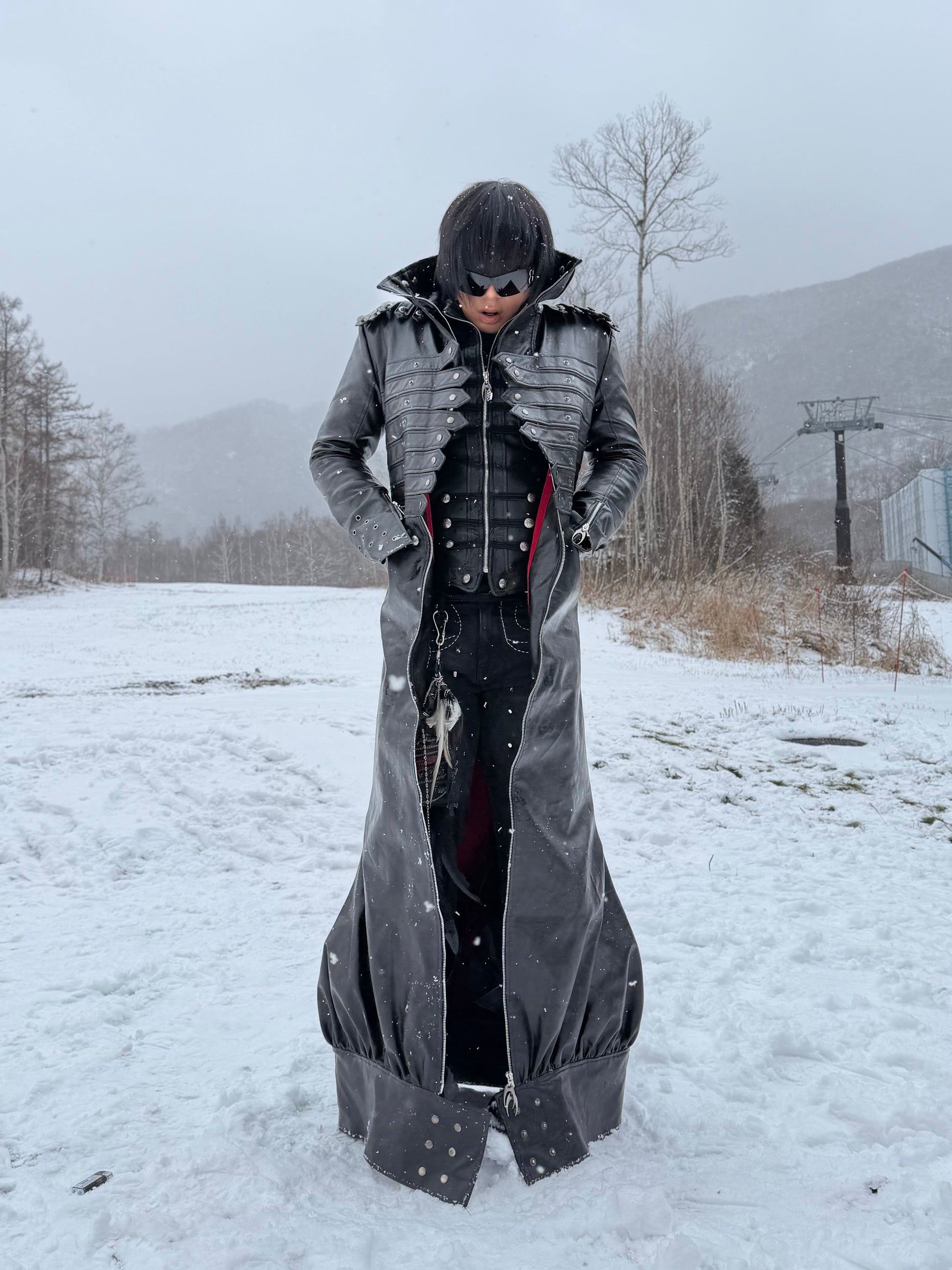 SL Black Ascendant Leather Long-Coat