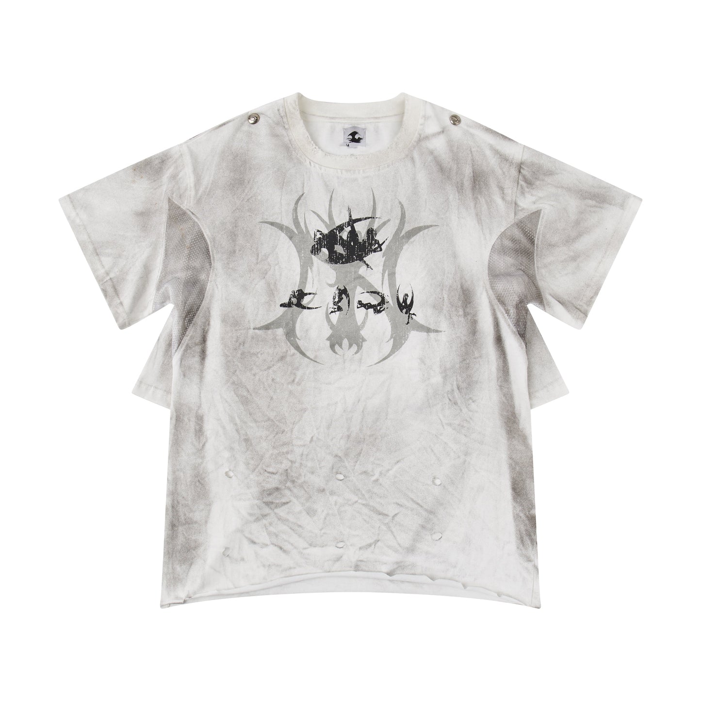 "CHAOS GIRL" WHITE WAXED T SHIRT