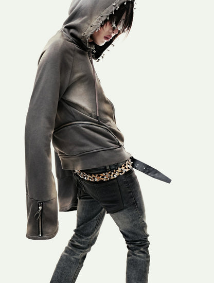 EPL BROWN WAXED HOODZIP
