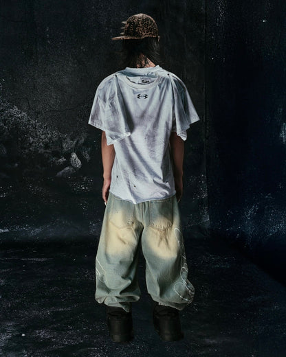 "CHAOS GIRL" WHITE WAXED T SHIRT