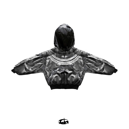 "BBY TECHBOI" 2 LAYER LEATHER SHELL HOODED JACKET