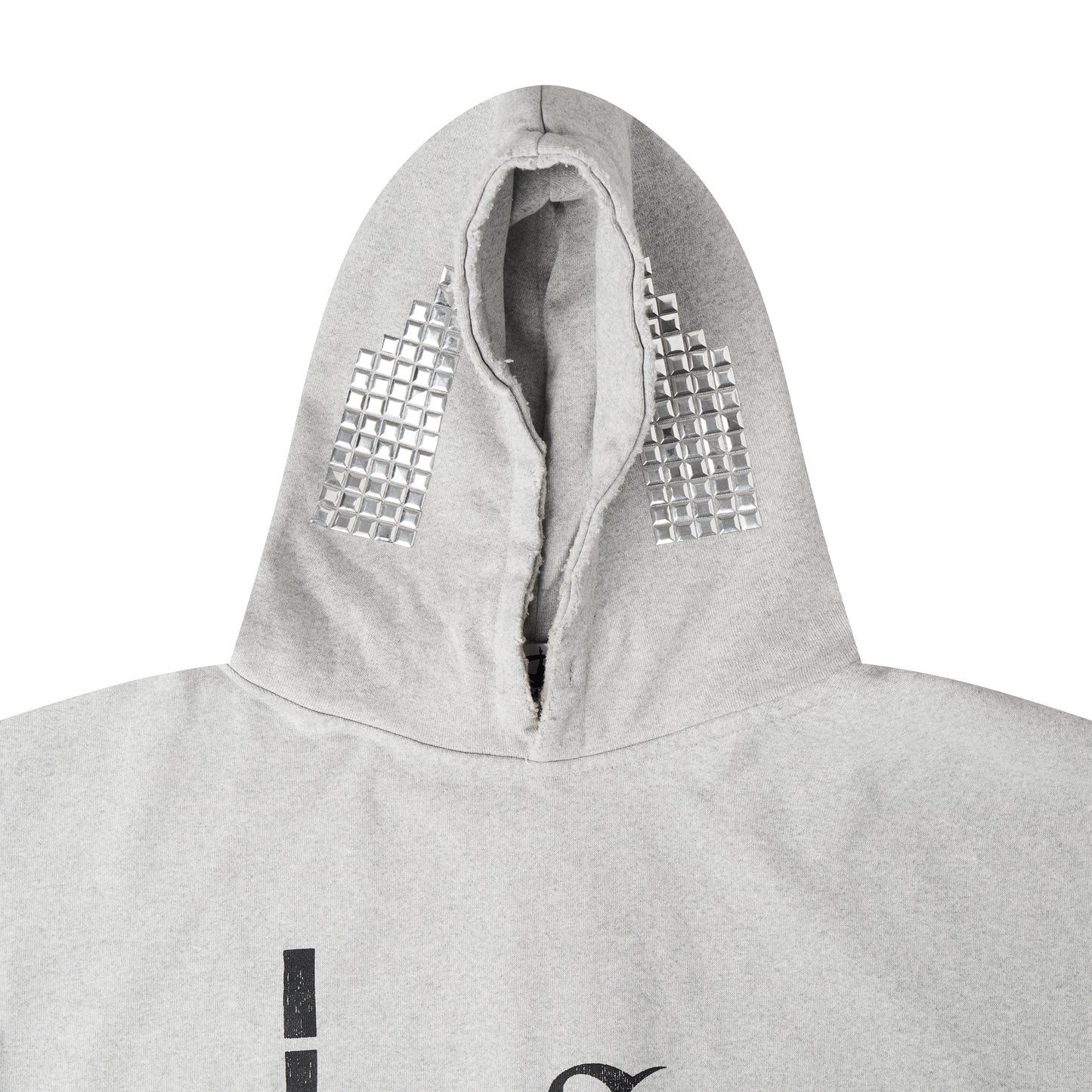 "TECH G1RL" STUDDED HOODIE