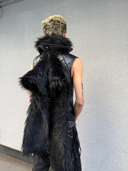 SL Black Covenant Fur Leather Vest