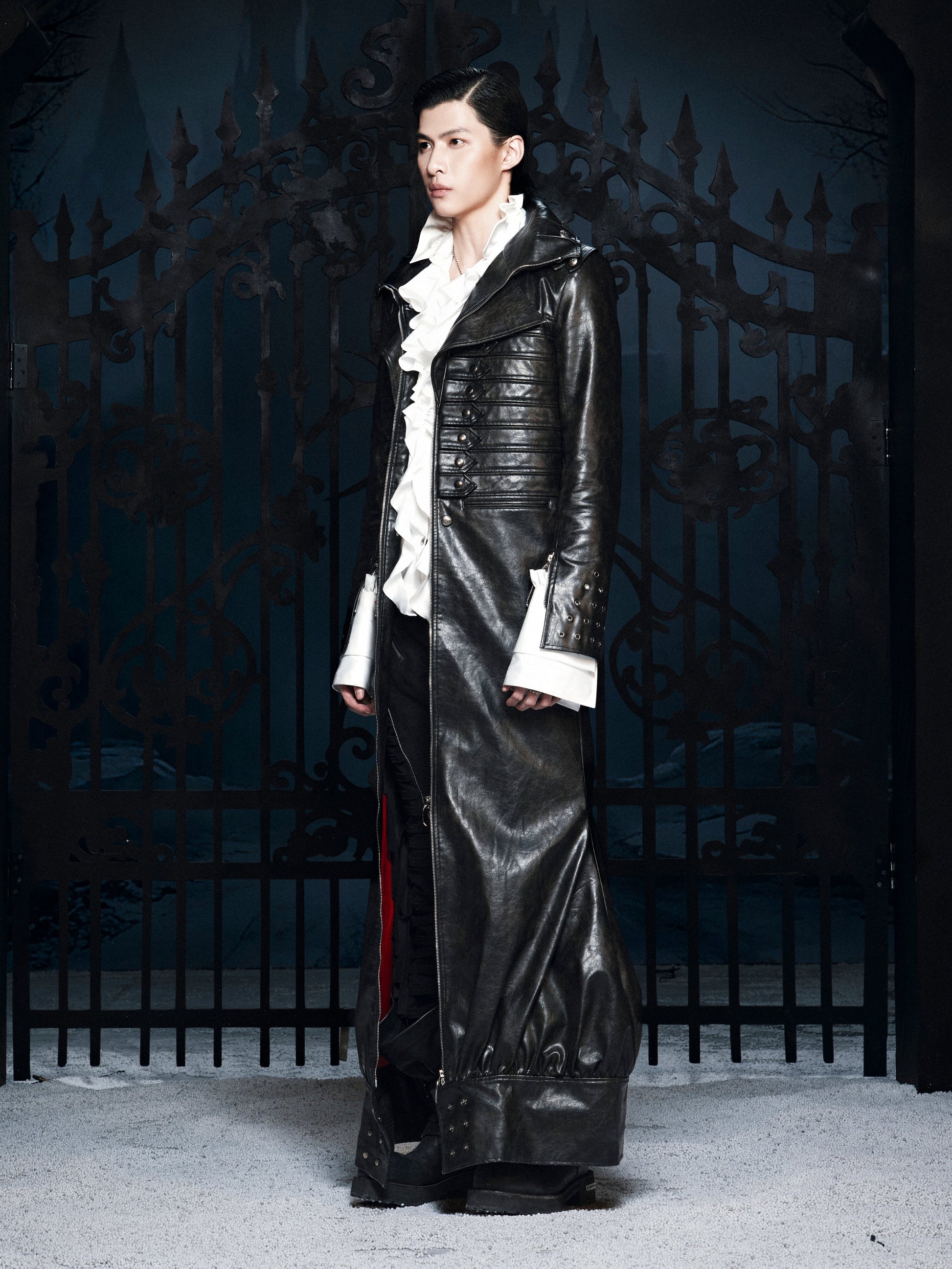 SL Black Ascendant Leather Long-Coat