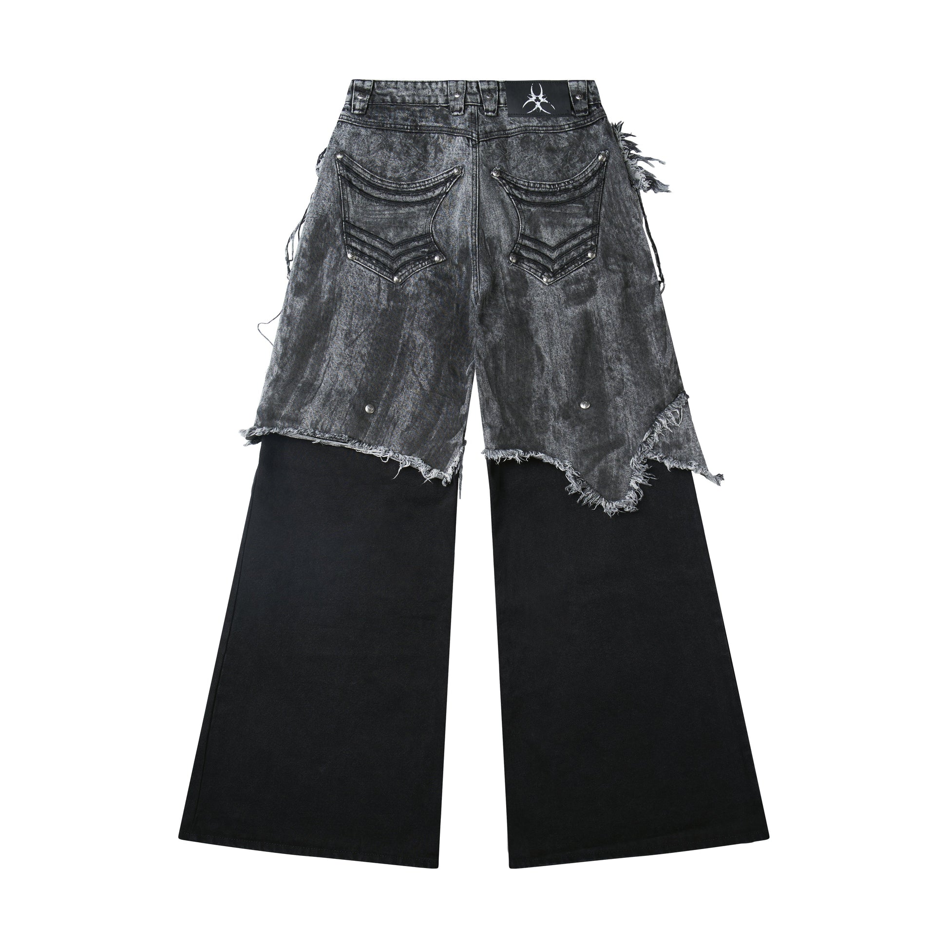 "005 CHAOS DREAM" WAXED GREY LAYER PANTS