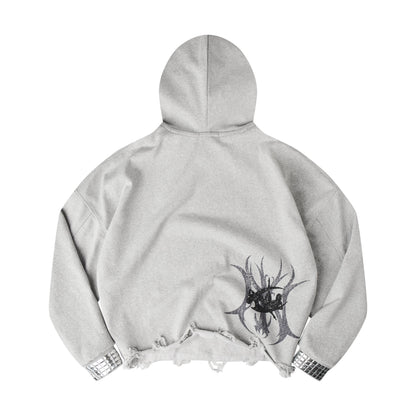 "TECH G1RL" STUDDED HOODIE