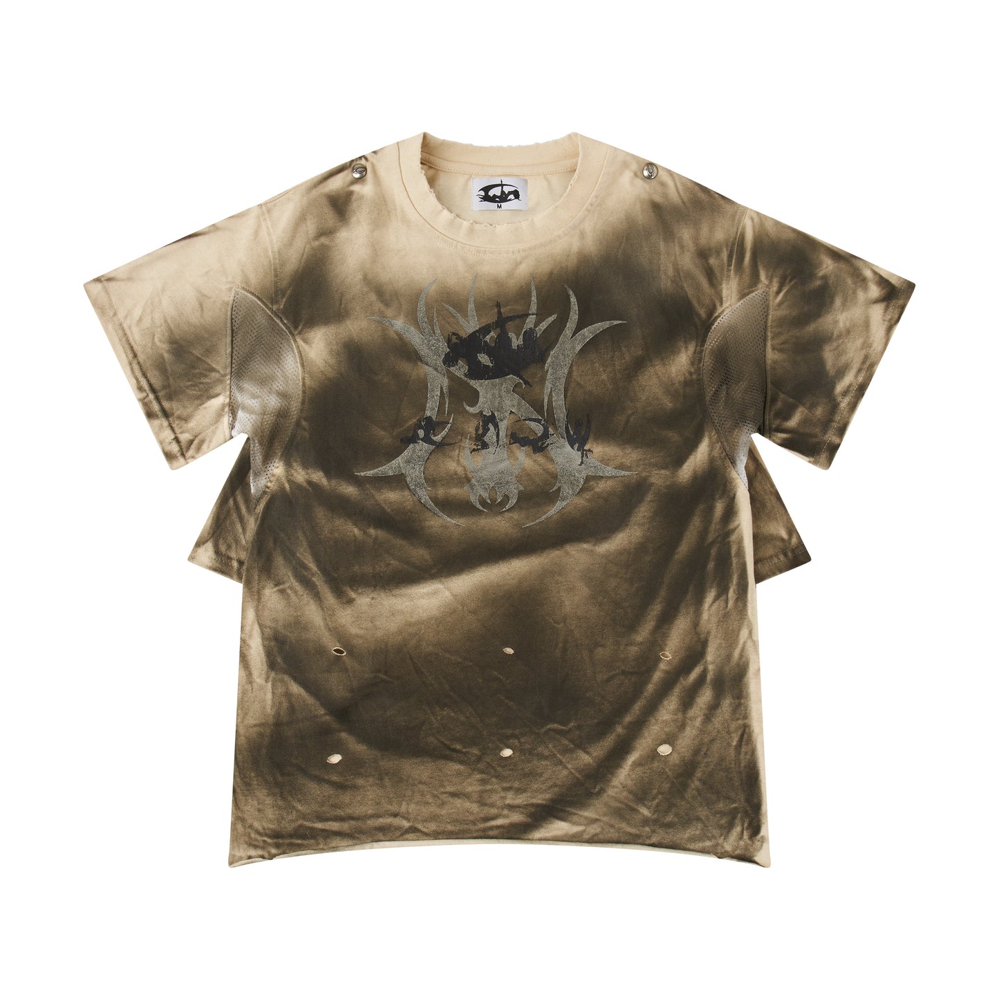 "CHAOS GIRL" WAXED BROWN T SHIRT