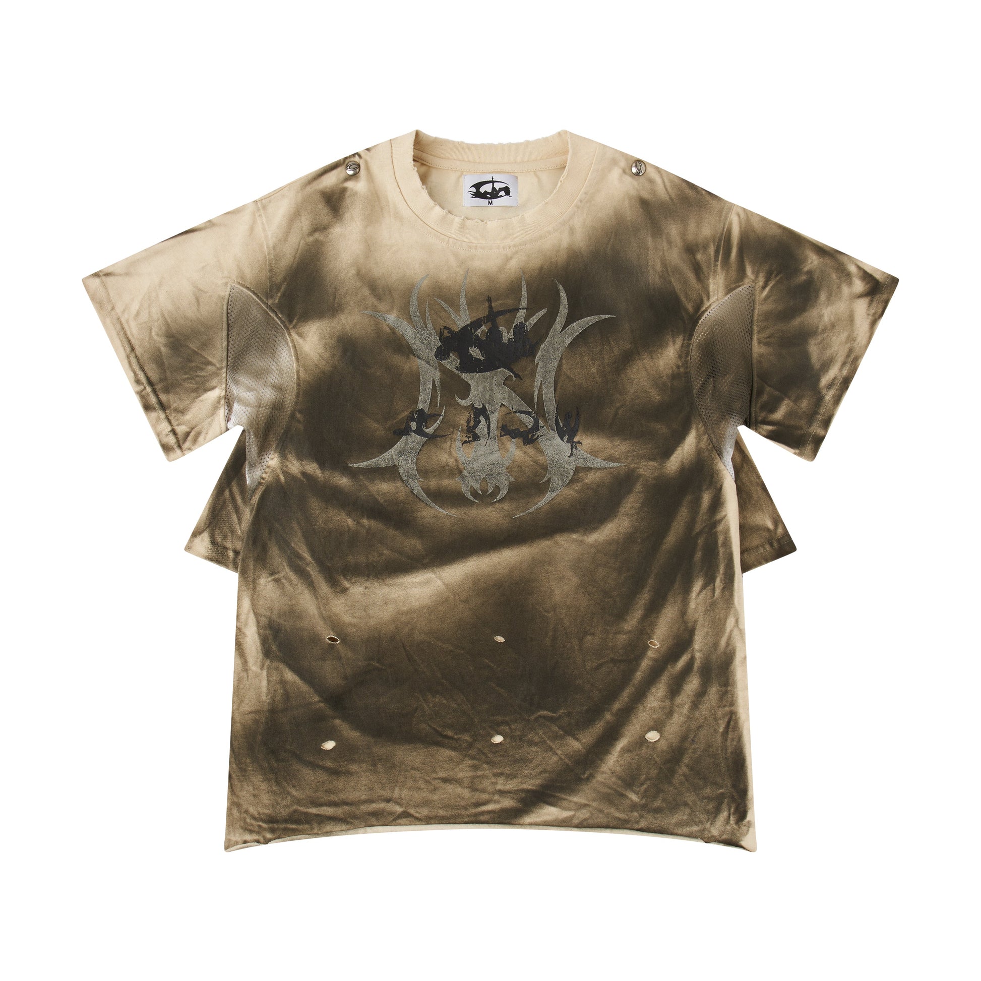 "CHAOS GIRL" WAXED BROWN T SHIRT