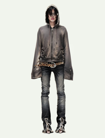 EPL BROWN WAXED HOODZIP