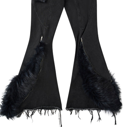 "005 CHAOS DREAM" FUR FLARE JEANS