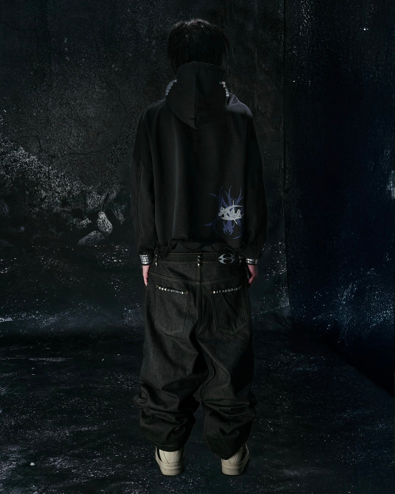 "TECH B0Y" STUDDED HOODIE