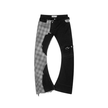 MDC CS TARTAN FLARED JEANS