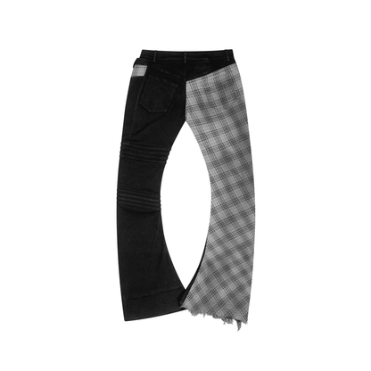 MDC CS TARTAN FLARED JEANS