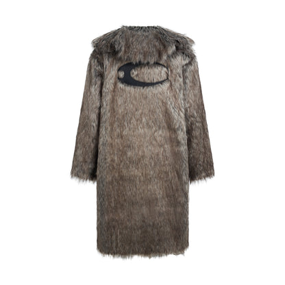 CZ FAUX FUR LONGCOAT ( BEIGE )
