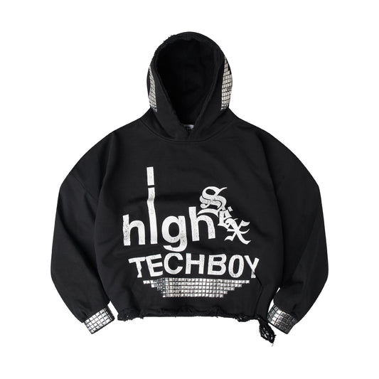 "TECH B0Y" STUDDED HOODIE