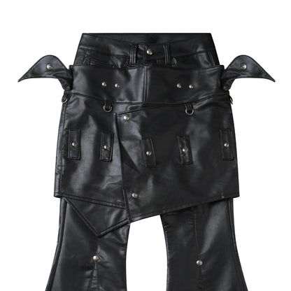 "005 CHAOS DREAM" LEATHER SKIRT PANTS