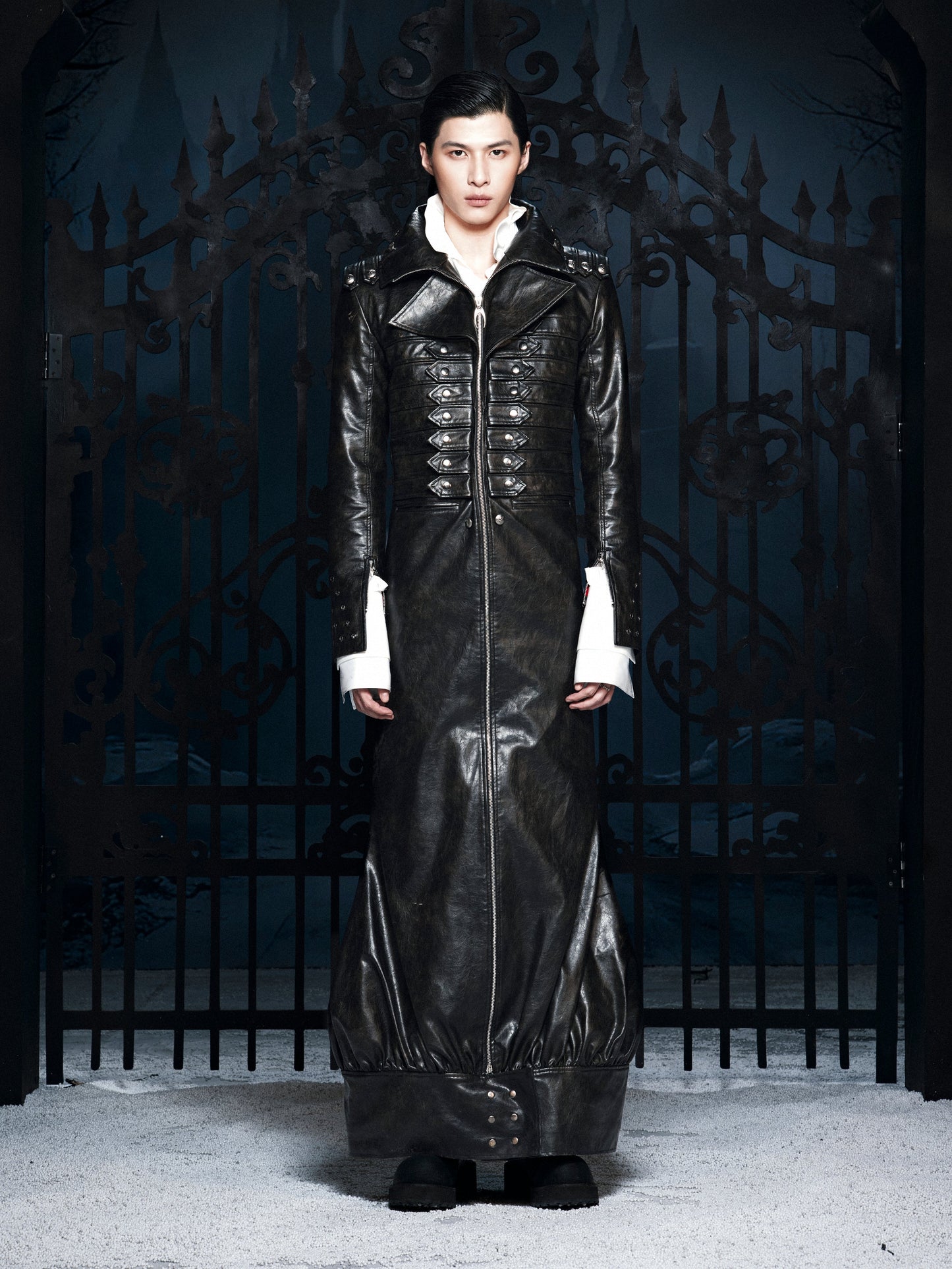 SL Black Ascendant Leather Long-Coat