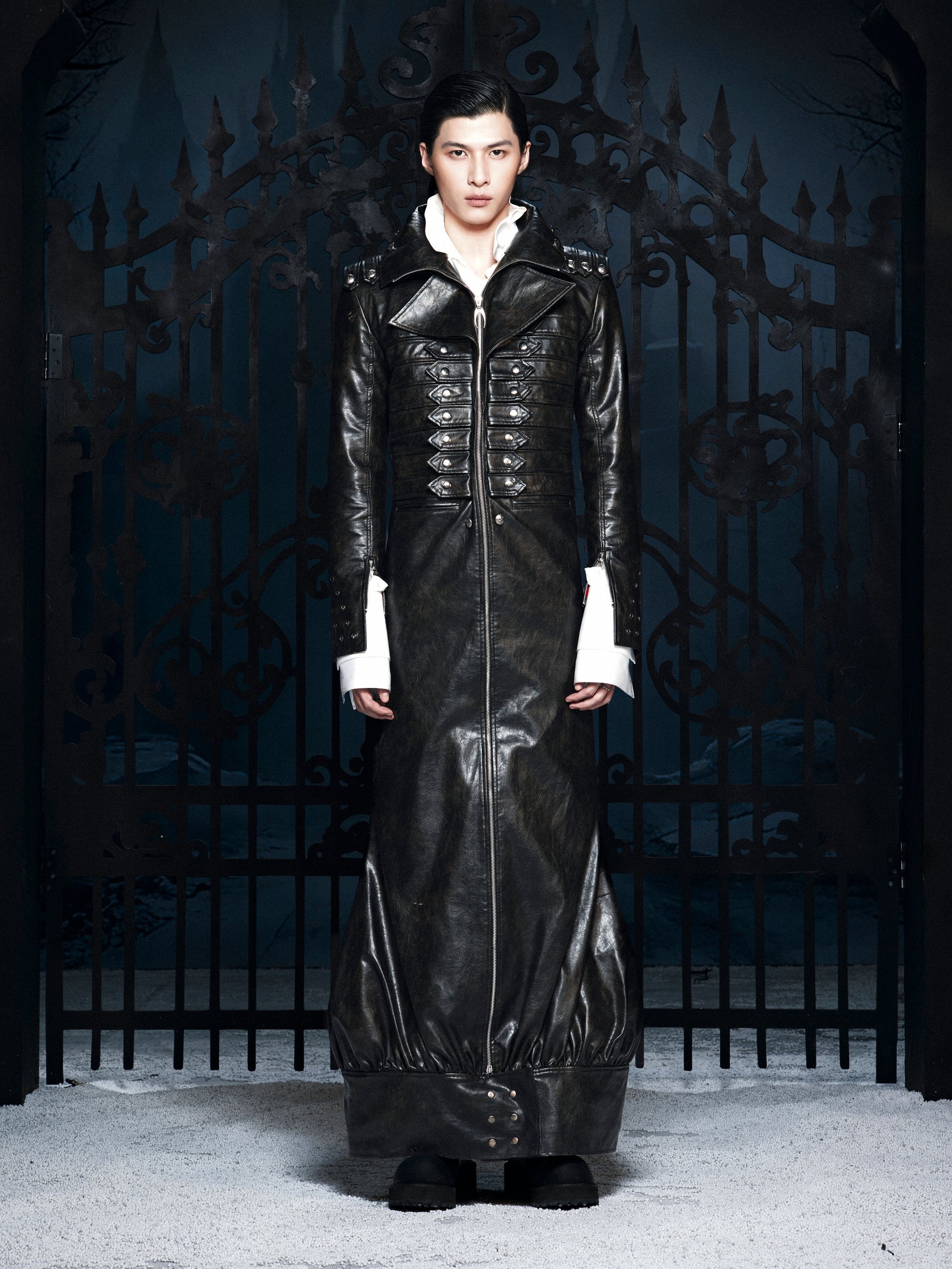 SL Black Ascendant Leather Long-Coat