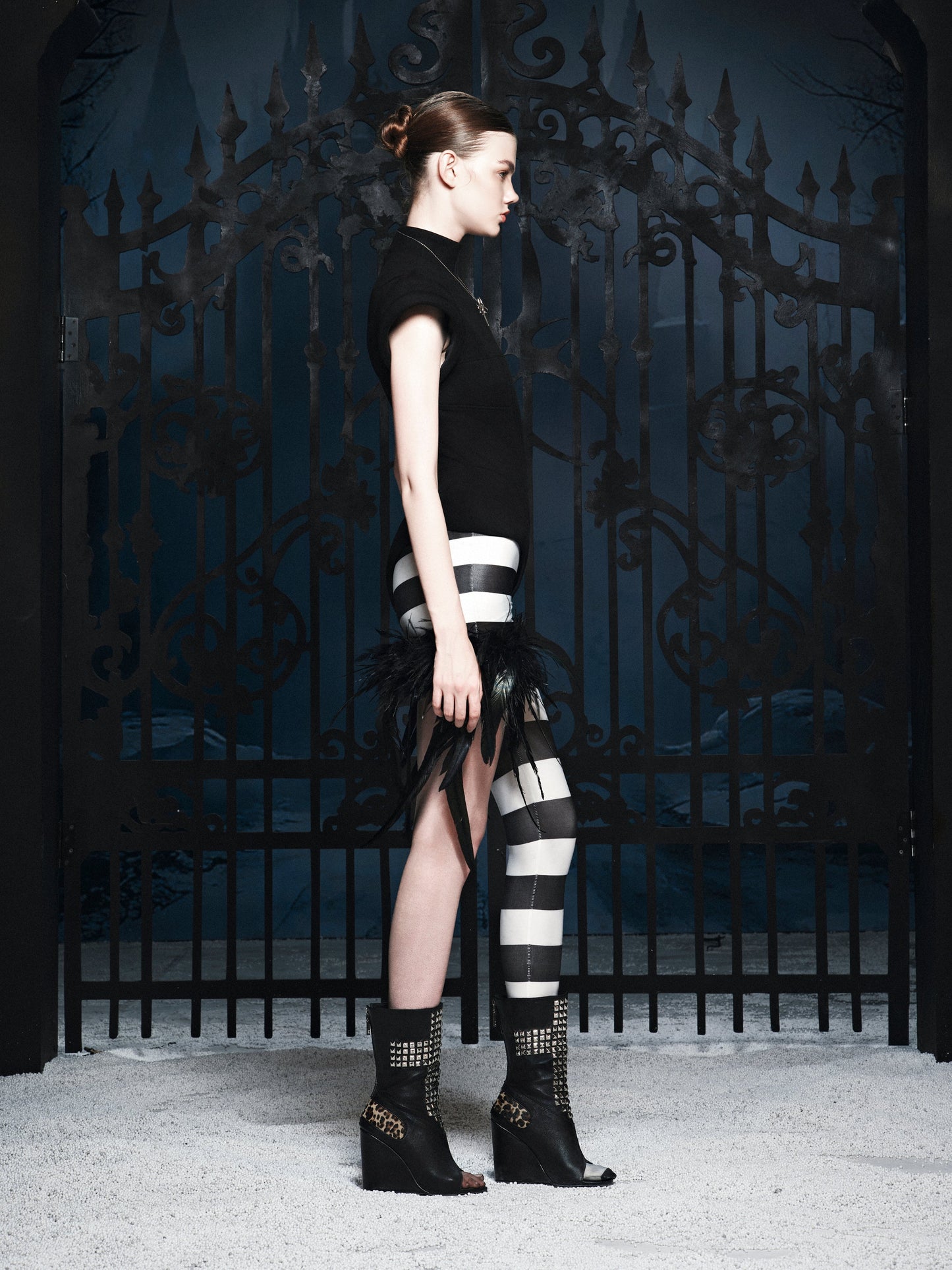 BLACK RITUAL STRIPE LEGGINGS