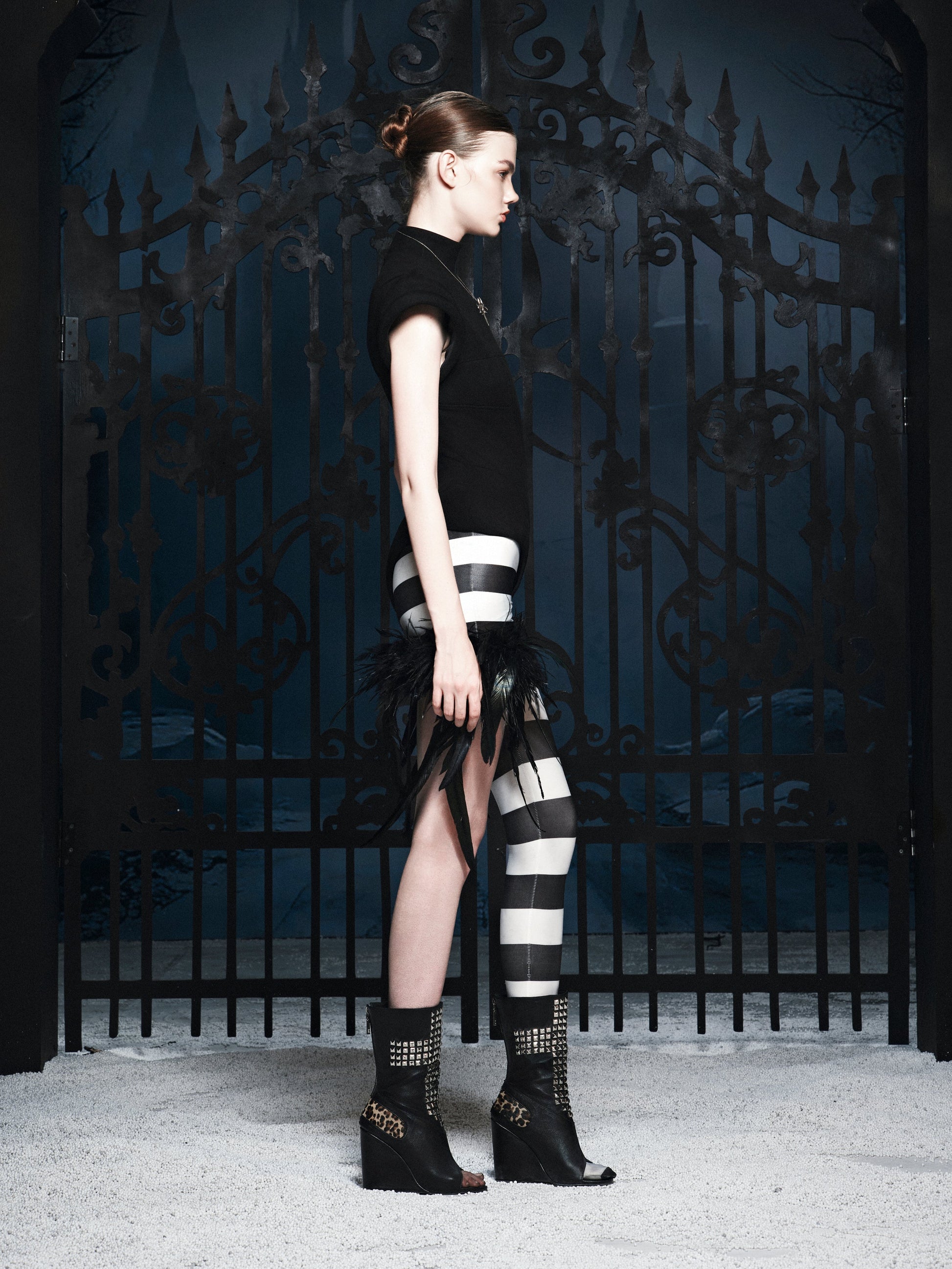 BLACK RITUAL STRIPE LEGGINGS