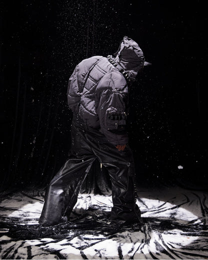 COZY CHAOS BLACK REVERSIBLE BOMBER JACKET