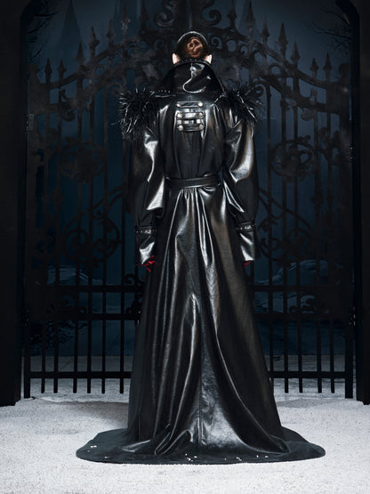 “DARK REQUIEM” Leather Trench Coat
