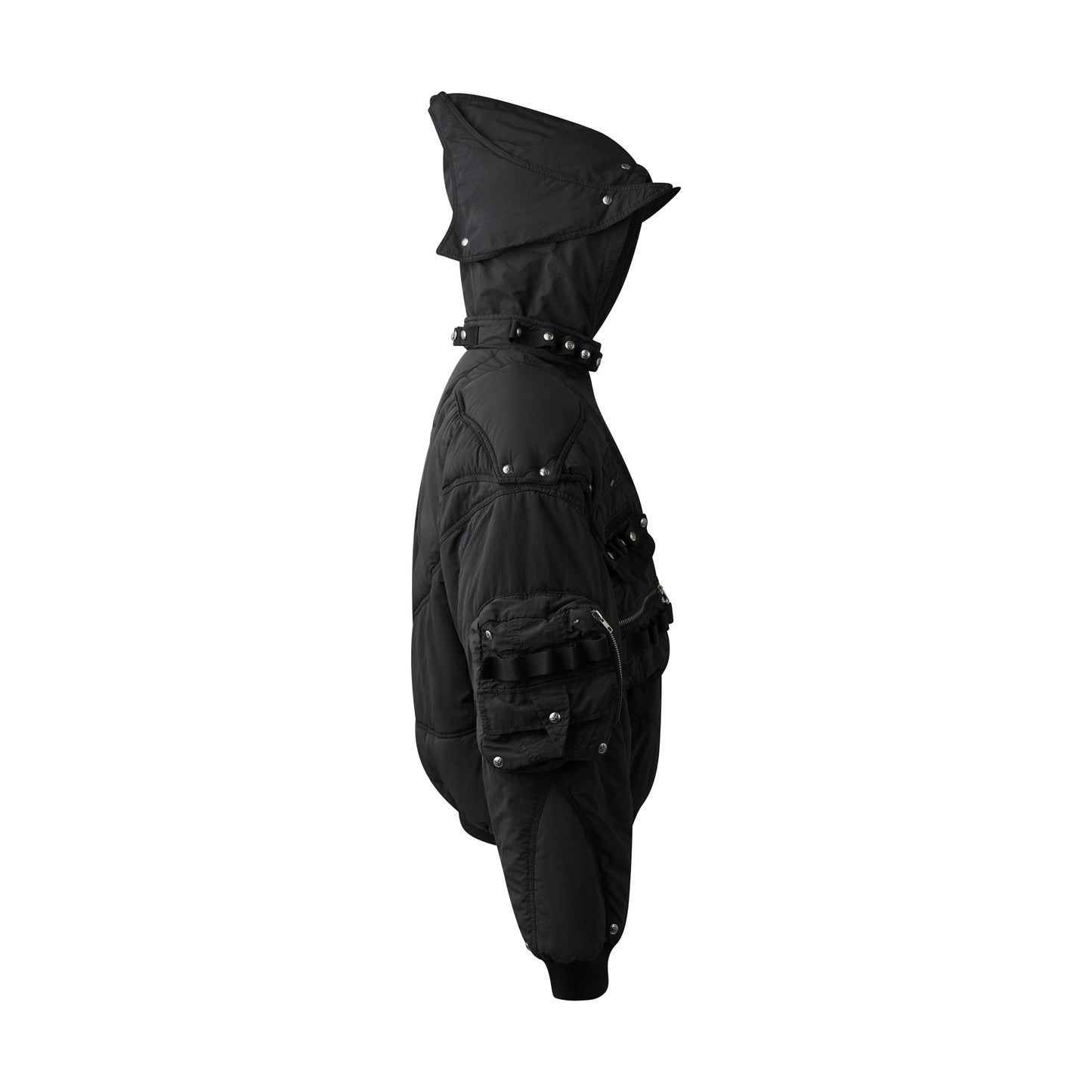 COZY CHAOS BLACK REVERSIBLE BOMBER JACKET