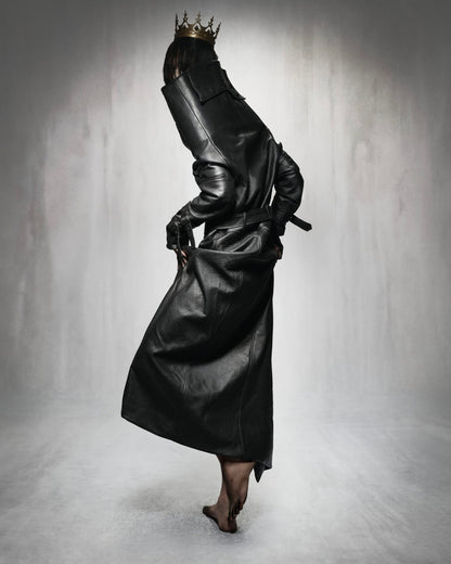 PAIMON COW LEATHER TRENCH COAT