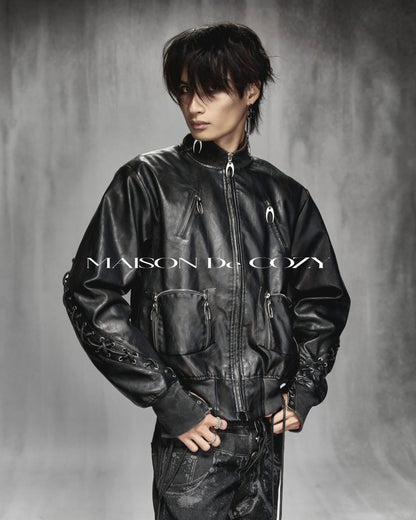 MDC STITCH BLACK BOMBER