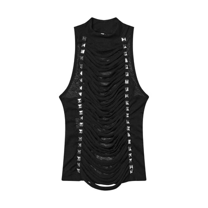 Chrome Studded Chainskin Top